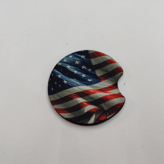 Waving US Flag Car Coaster - JP Graphics