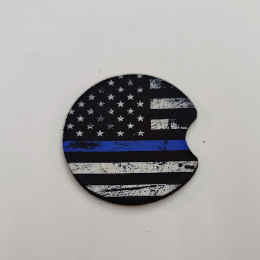 Blue Line Flag Car Coaster - JP Graphics