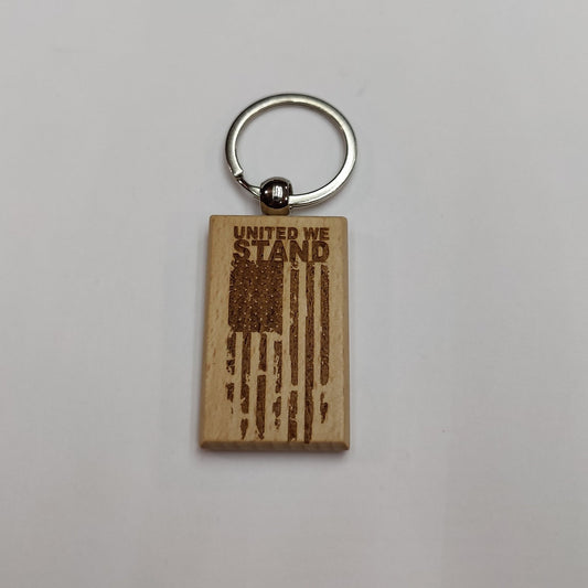 United We Stand Wood Keychain - JP Graphics
