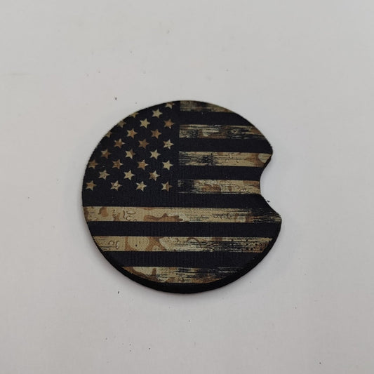 US Flag Sand Color Car Coaster - JP Graphics