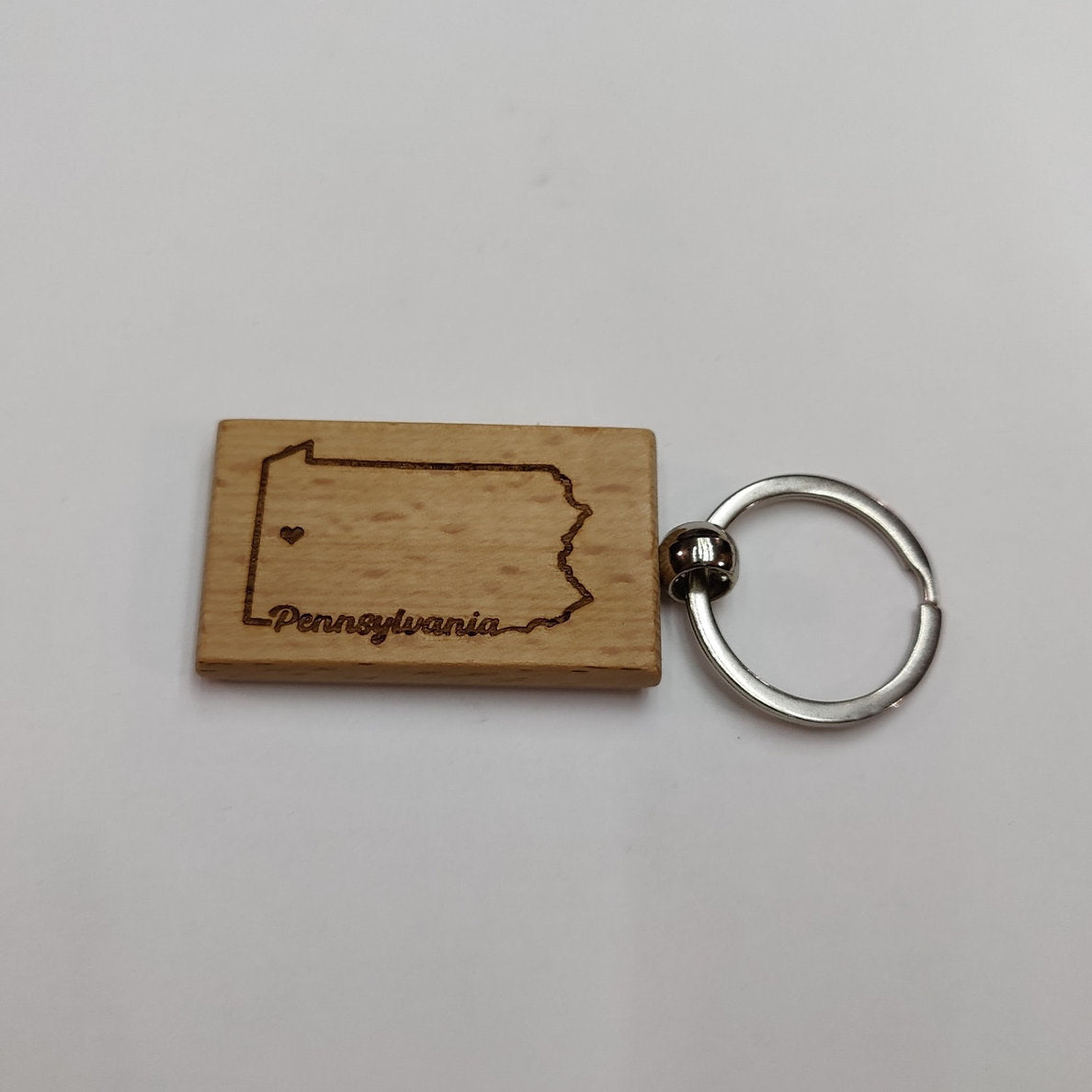PA State Wood Keychain - JP Graphics