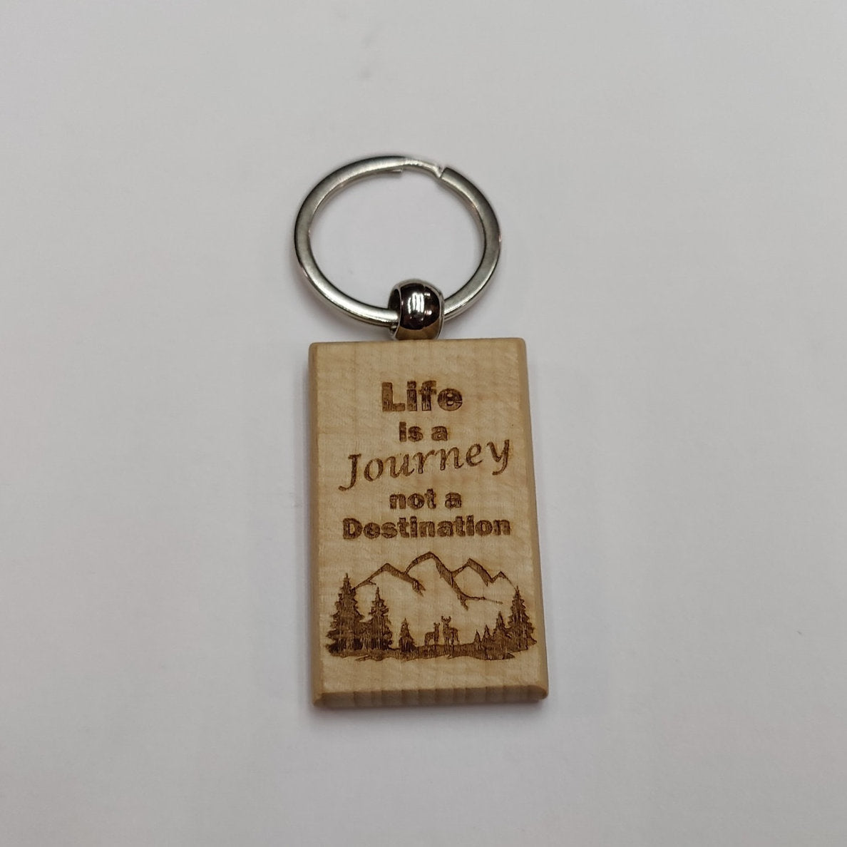 "Life Is A Journey, Not A Destination" Wood Keychain - JP Graphics