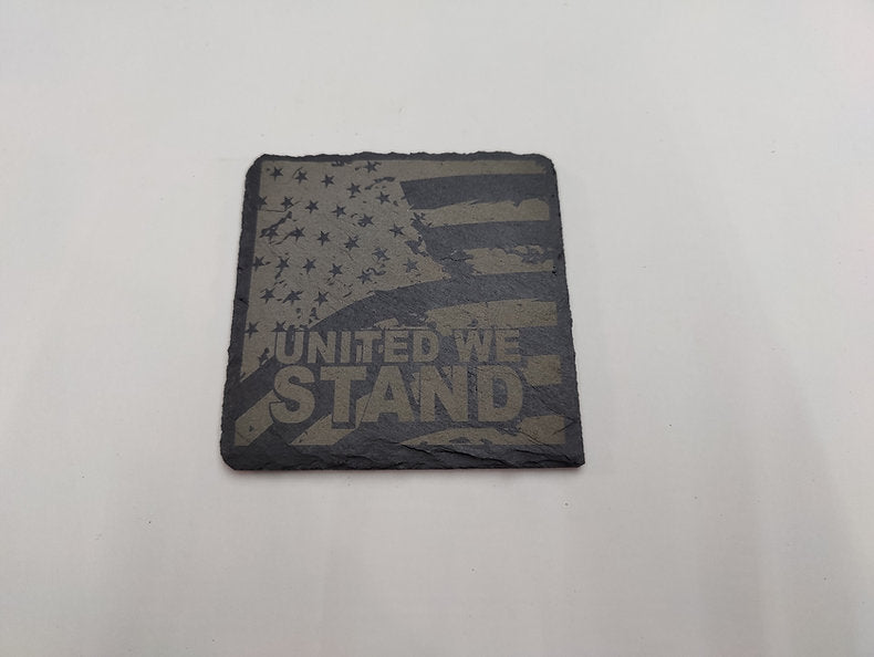 "United We Stand" Flag Slate Coaster - JP Graphics