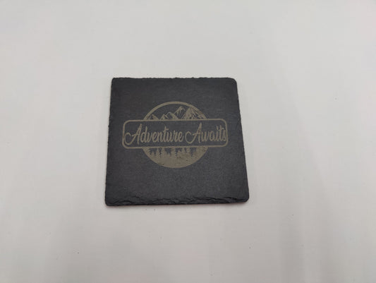 "Adventure Awaits" Slate Coaster - JP Graphics