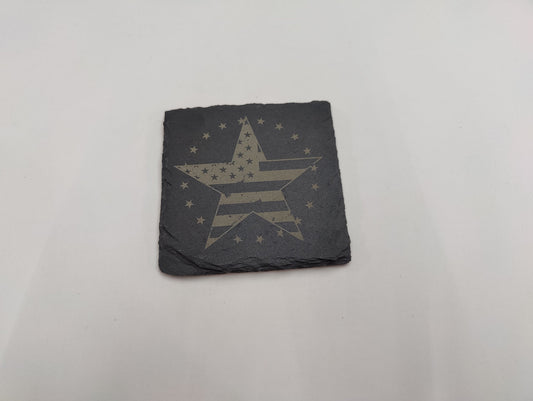 Patriotic Star Slate Coaster - JP Graphics