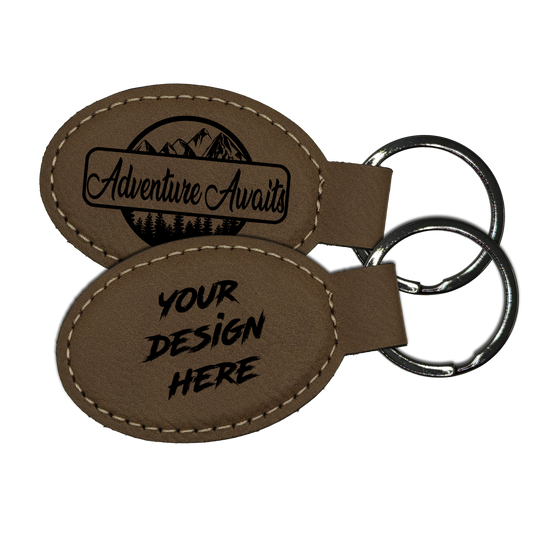 Oval Leatherette Keychain